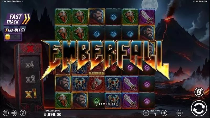 Introduction Screen - Emberfall Slotmill Slots Game