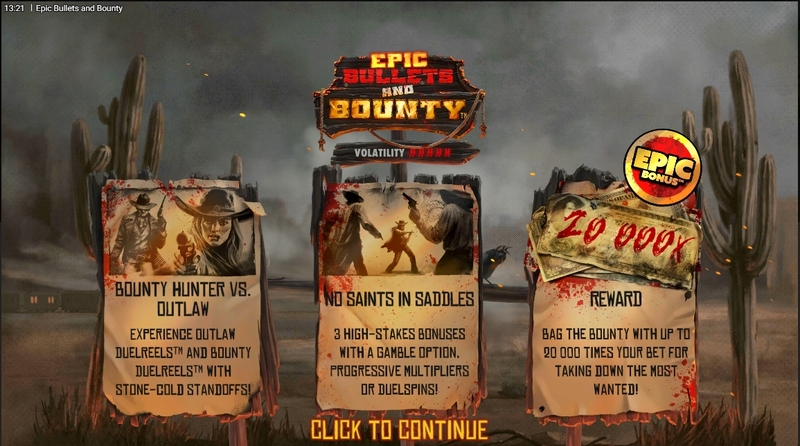 Info and Rules - Epic Bullets and Bounty Hacksaw Gaming Slots Game