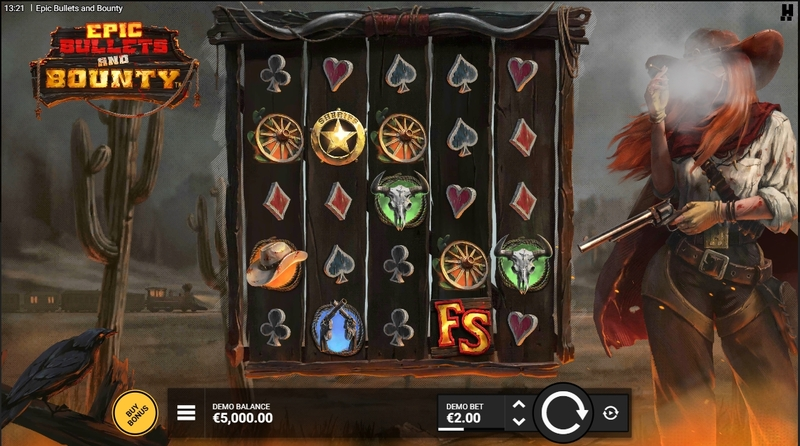 Main Screen Reels - Epic Bullets and Bounty Hacksaw Gaming Slots Game