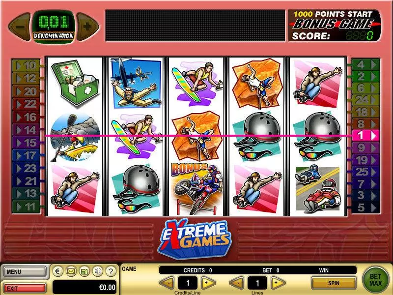 Main Screen Reels - Extreme Games GTECH Slots Game