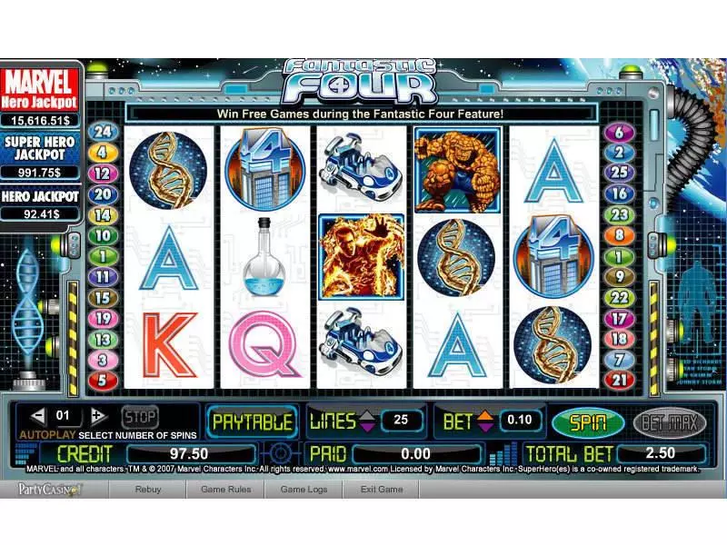 Main Screen Reels - Fantastic Four bwin.party Slots Game