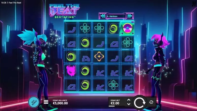 Main Screen Reels - Feel the Beat Hacksaw Gaming Slots Game