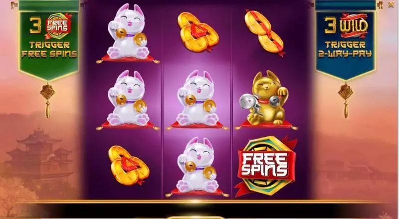 Main Screen Reels - Feng Shui Kitties Booming Games Slots Game