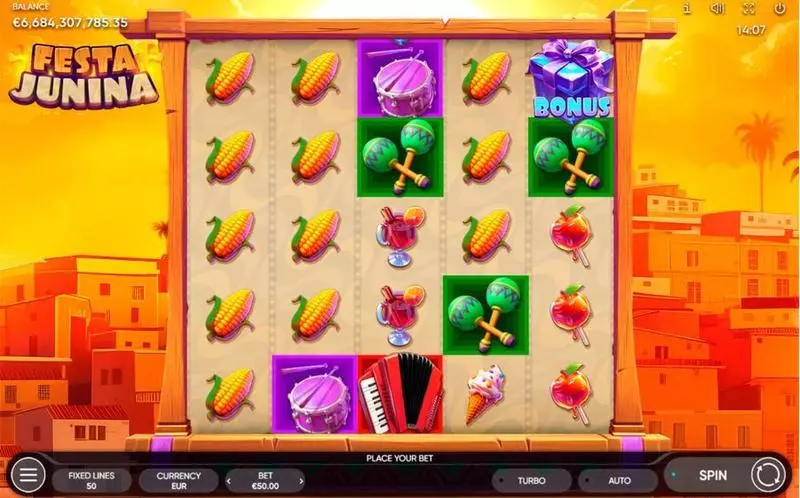 Main Screen Reels - Festa Junina Endorphina Slots Game