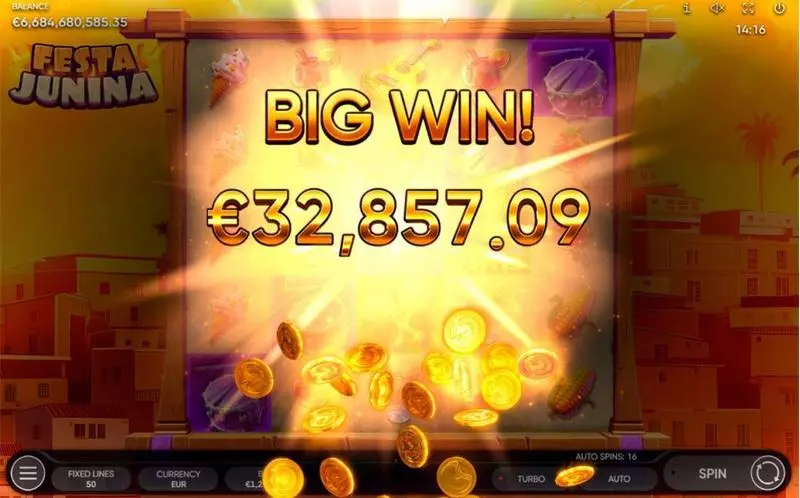Winning Screenshot - Festa Junina Endorphina Slots Game