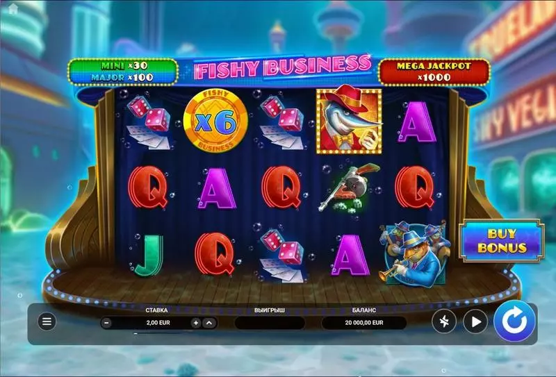 Main Screen Reels - Fishy Business TrueLab Games Slots Game