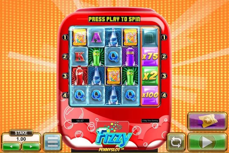 Main Screen Reels - Fizzy Pennyslot Big Time Gaming Slots Game