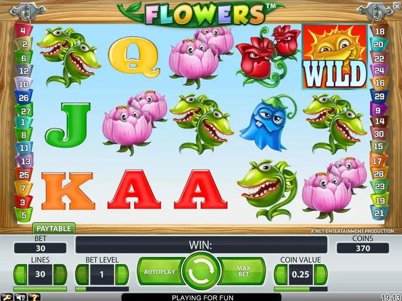 Main Screen Reels - Flowers NetEnt Slots Game