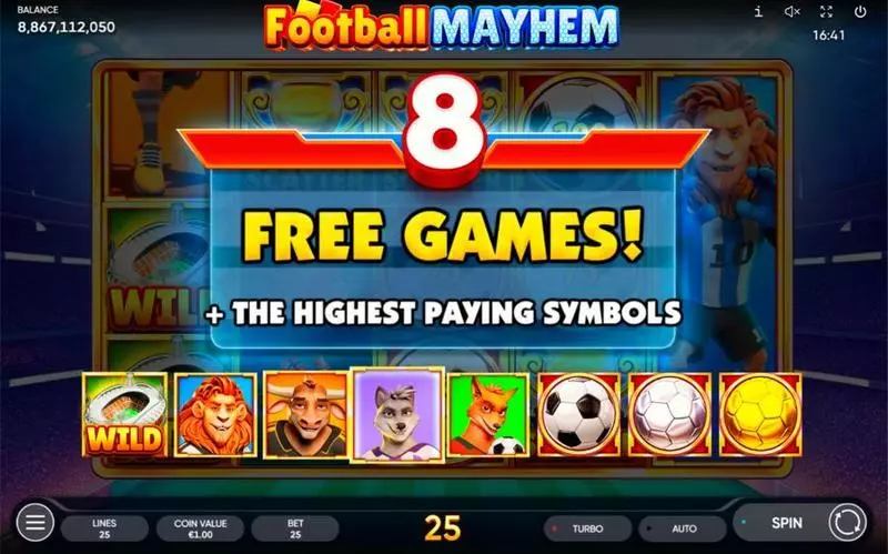 Free Spins Feature - Football Mayhem Endorphina Slots Game