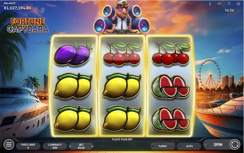 Main Screen Reels - Fortune Capibara Endorphina Slots Game