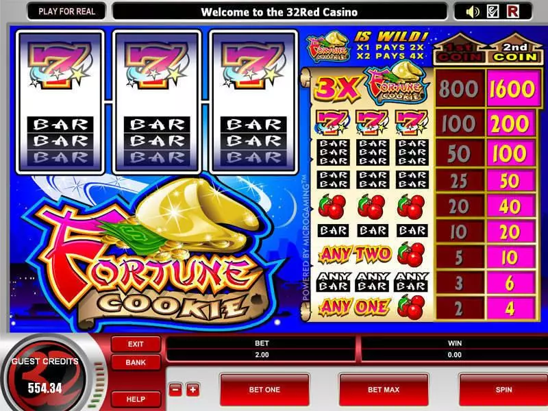 Main Screen Reels - Fortune Cookie Microgaming Slots Game