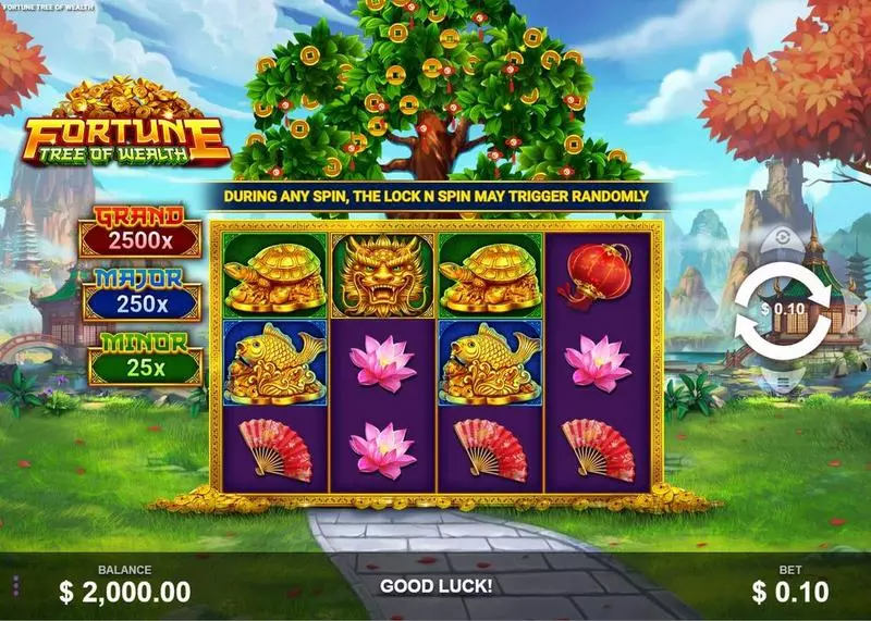 Main Screen Reels - Fortune Tree of Wealth Wizard Games Slots Game