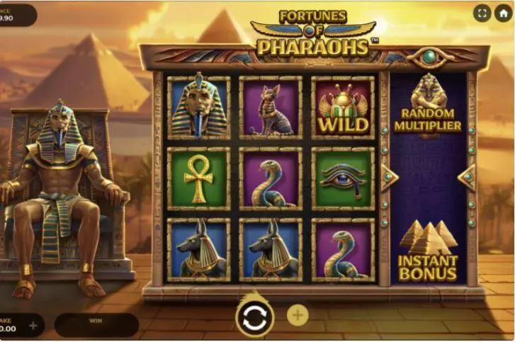 Main Screen Reels - Fortunes of Pharaohs Dragon Gaming Slots Game