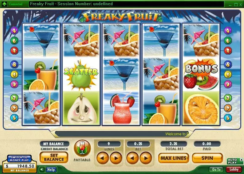 Main Screen Reels - Freaky Fruit 888 Slots Game