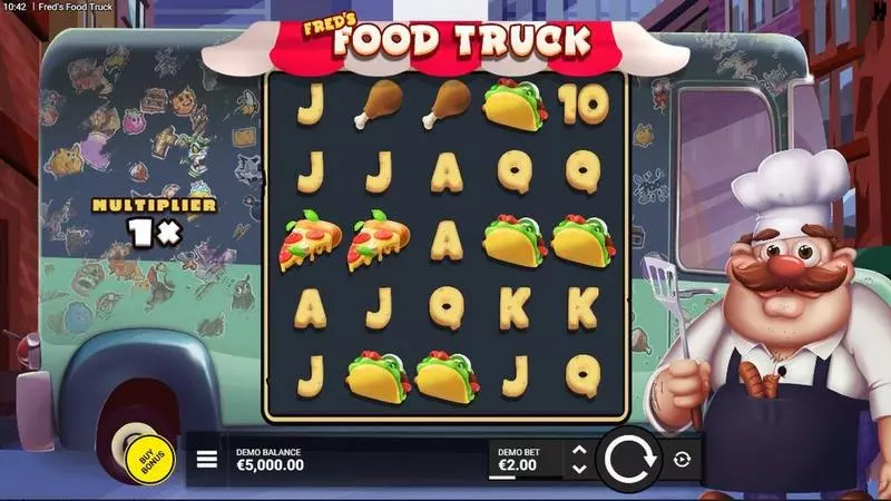 Main Screen Reels - Fred'  Food Truck Hacksaw Gaming Slots Game