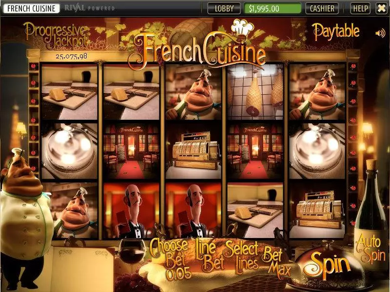 Main Screen Reels - French Cuisine Sheriff Gaming Slots Game
