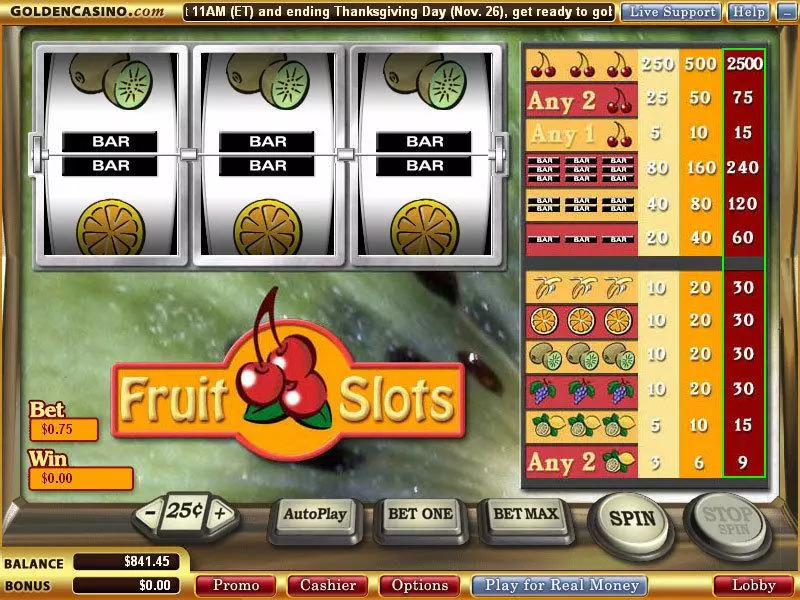 Main Screen Reels - Fruit WGS Technology Slots Game