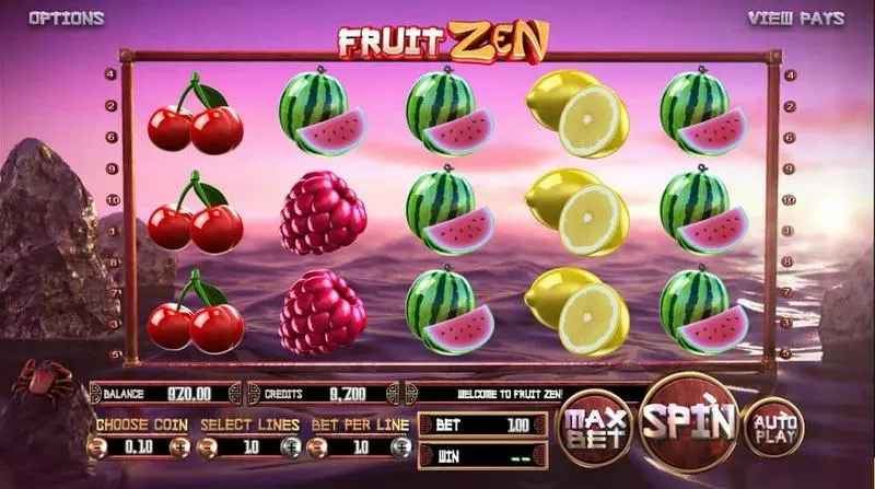 Introduction Screen - Fruit Zen BetSoft Slots Game