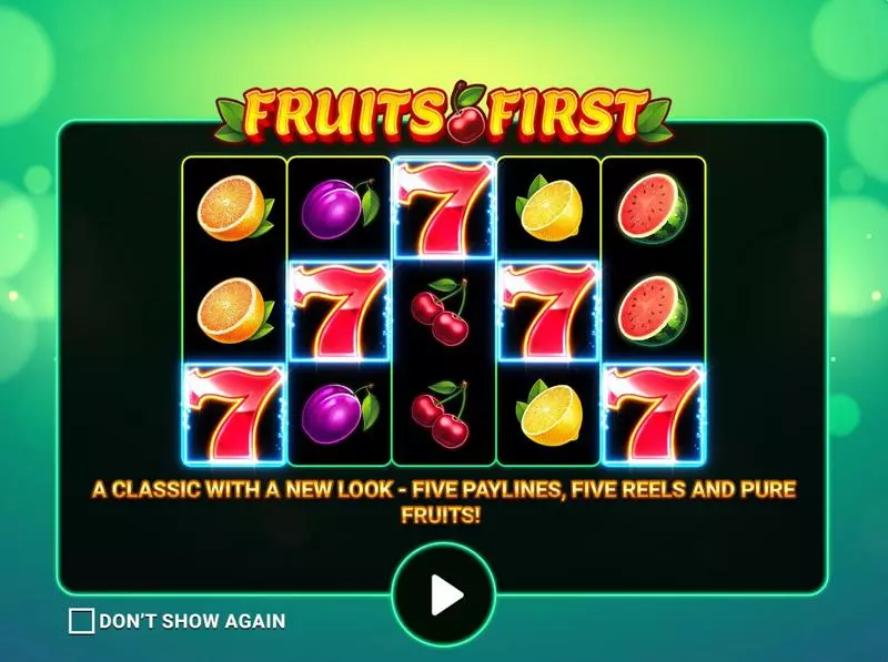 Introduction Screen - Fruits First Diamond Treasures Apparat Gaming Slots Game