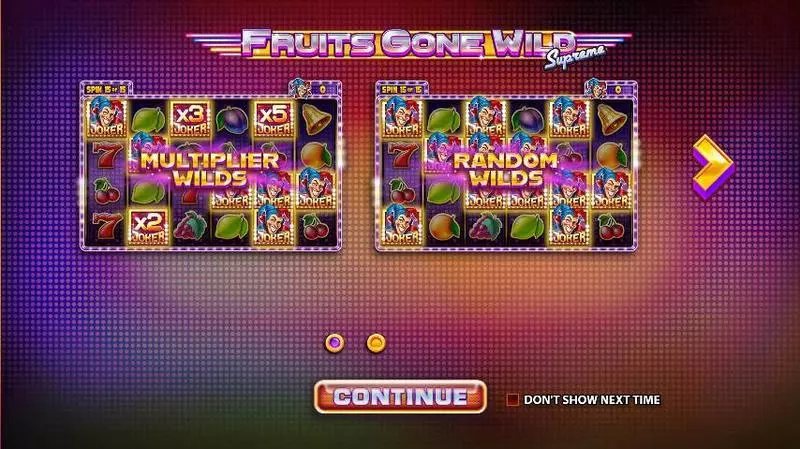 Info and Rules - Fruits Gone Wild Supreme StakeLogic Slots Game