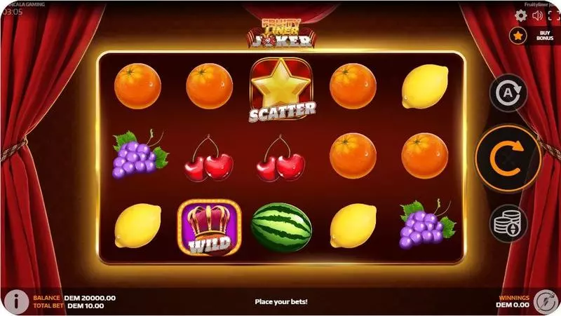 Main Screen Reels - Fruityliner Joker Mancala Gaming Slots Game