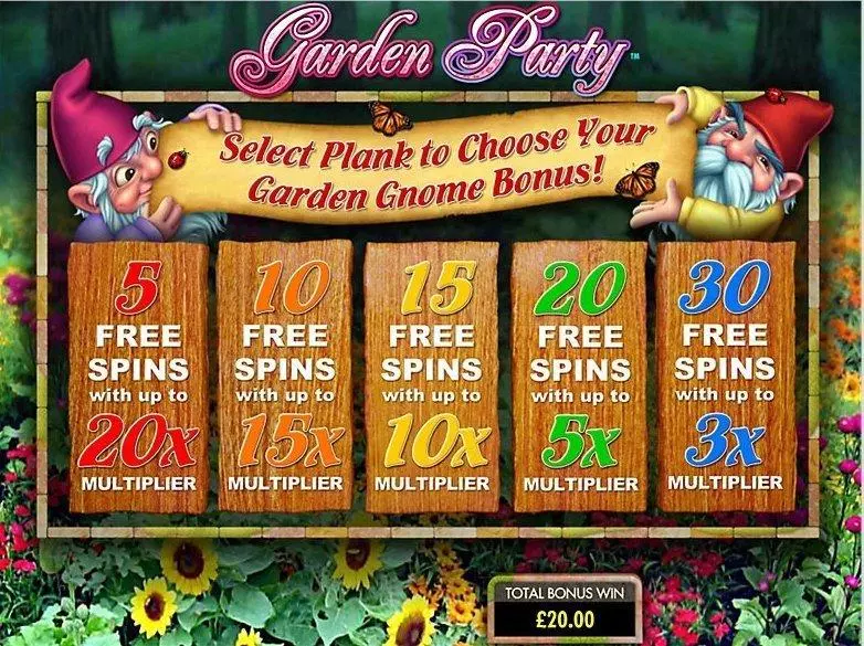 Introduction Screen - Garden Party IGT Slots Game