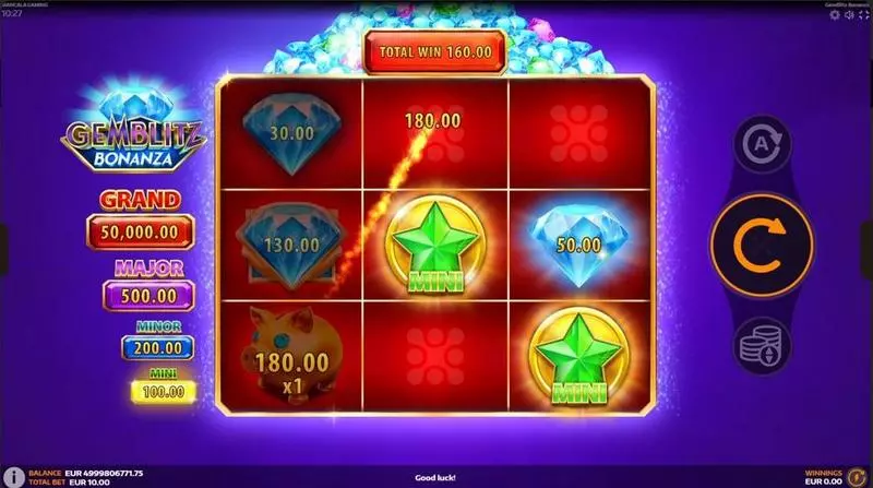 Main Screen Reels - GemBlitz Bonanza Mancala Gaming Slots Game