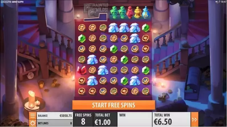 Main Screen Reels - Ghost Glyph Quickspin Slots Game