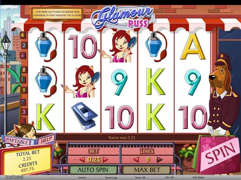 Main Screen Reels - Glamour Puss bwin.party Slots Game