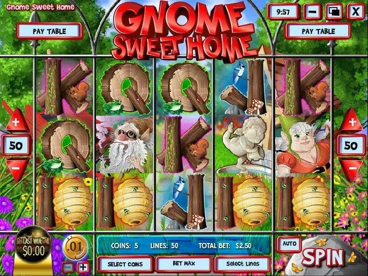 Main Screen Reels - Gnome Sweet Home Rival Slots Game