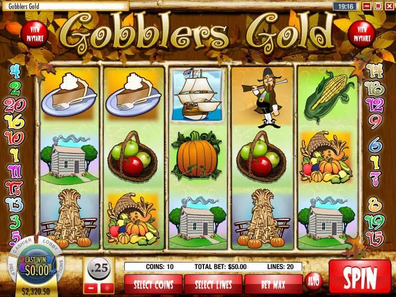 Main Screen Reels - Gobblers Gold Rival Slots Game