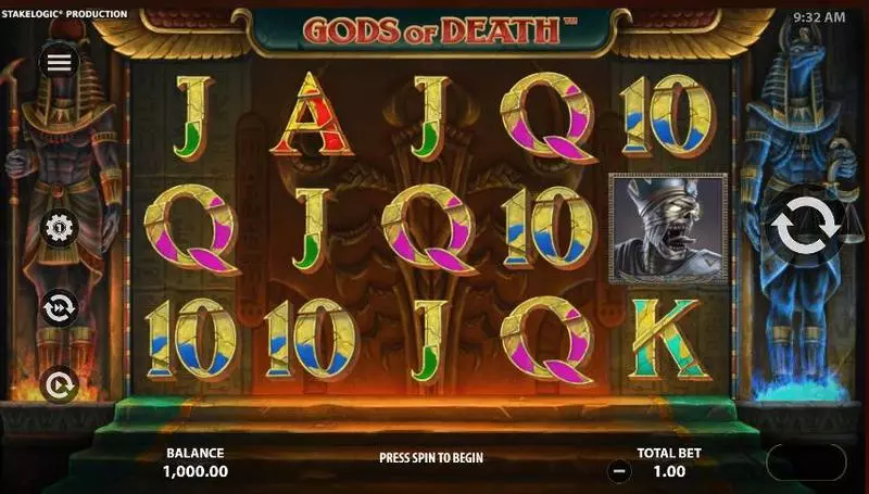 Main Screen Reels - Gods of Death StakeLogic Slots Game