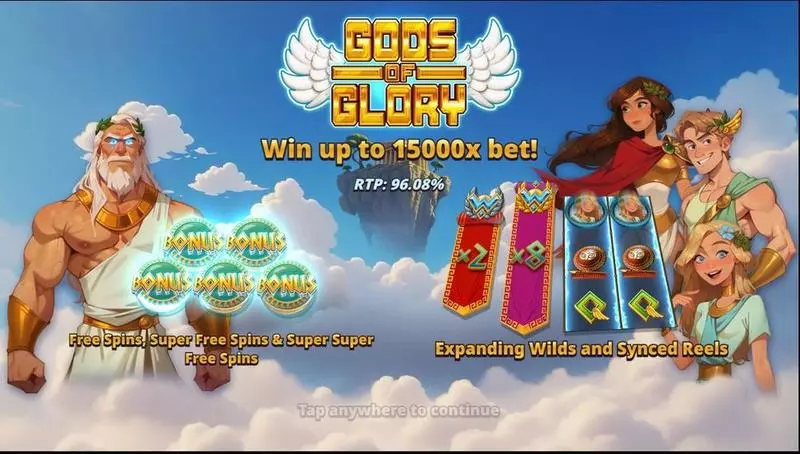 Introduction Screen - Gods of Glory Slotmill Slots Game