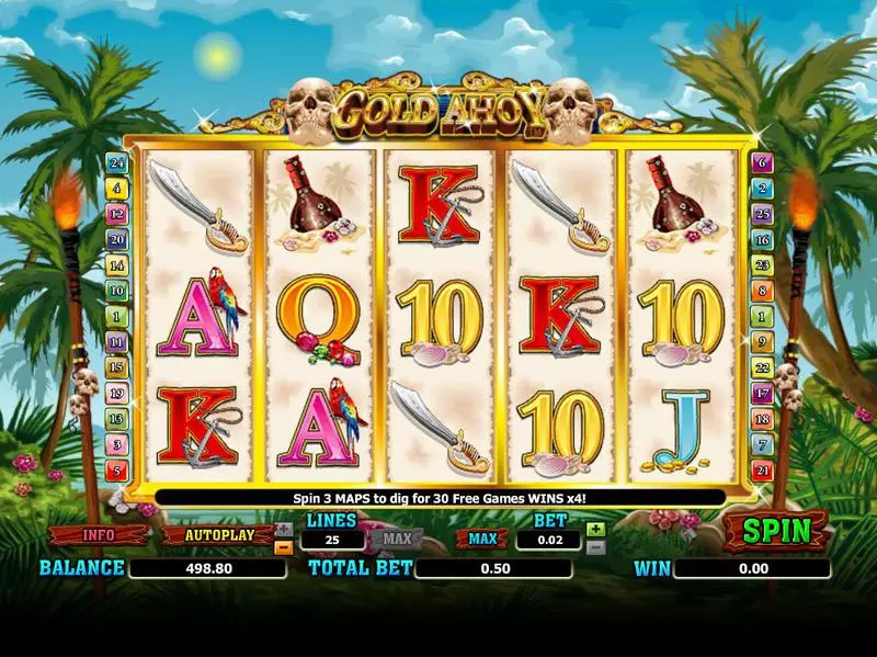 Main Screen Reels - Gold Ahoy Amaya Slots Game