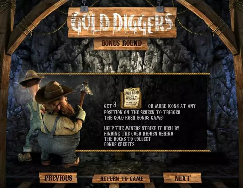 Bonus 1 - Gold Diggers BetSoft Slots Game