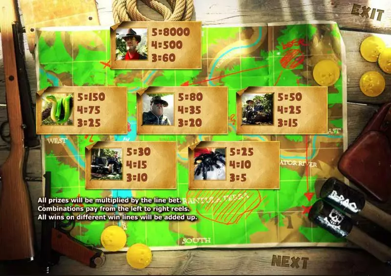 Info and Rules - Gold Raider Sheriff Gaming Slots Game
