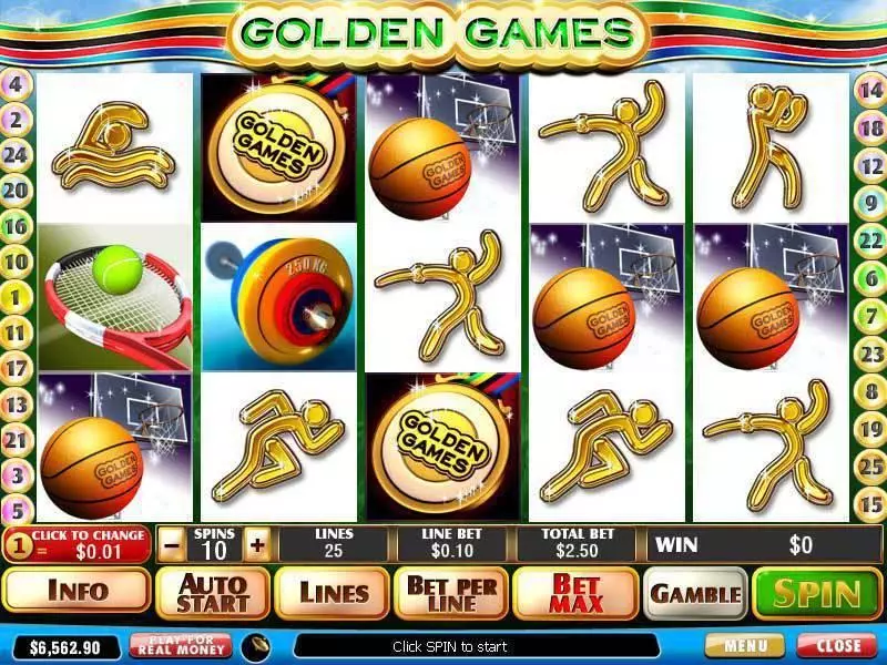 Main Screen Reels - Golden Games PlayTech Slots Game