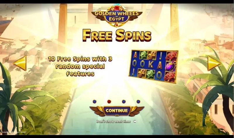Free Spins Feature - Golden Wheels of Egypt NetEnt Slots Game