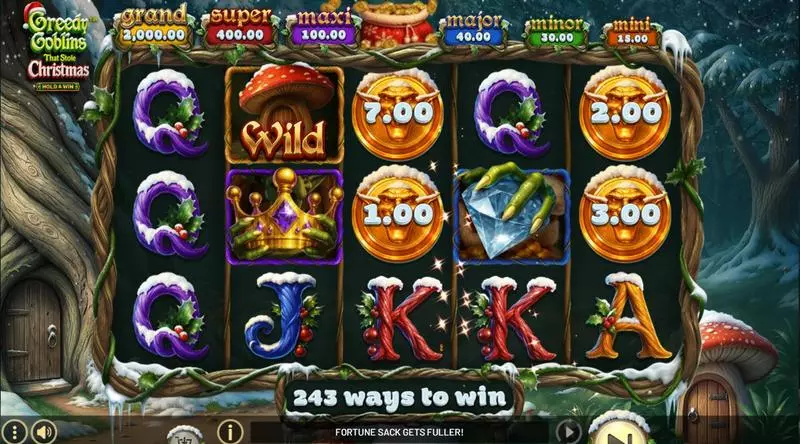 Main Screen Reels - Greedy Goblins That Stole Christmas BetSoft Slots Game