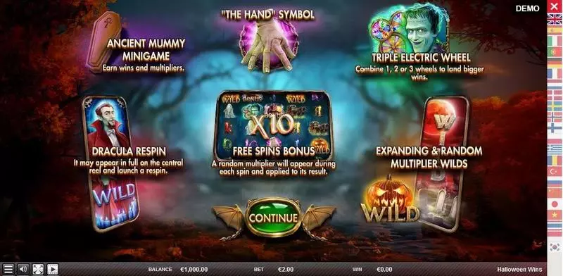 Info and Rules - Halloween Wins Red Rake Gaming Slots Game