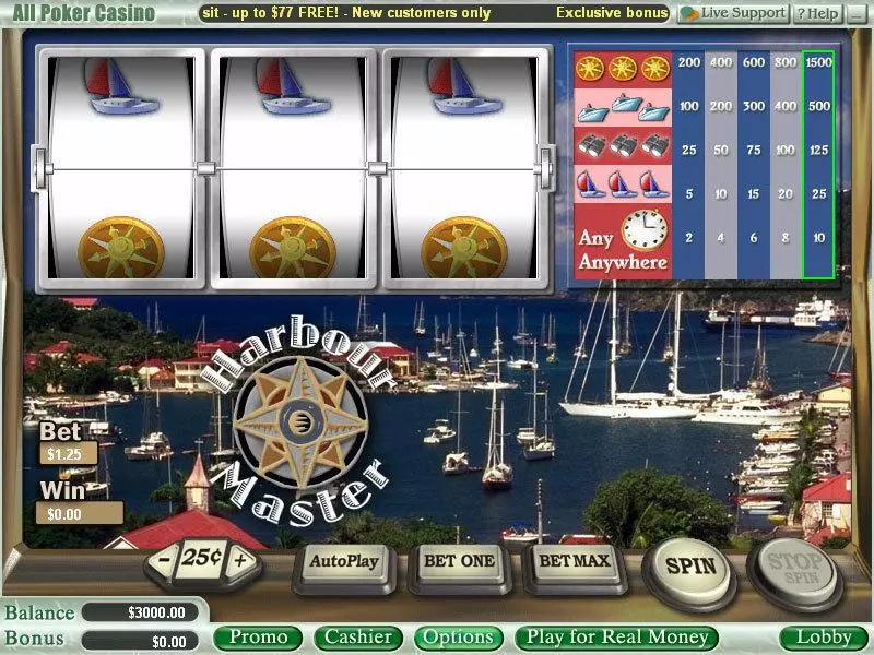 Main Screen Reels - Harbour Master WGS Technology Slots Game