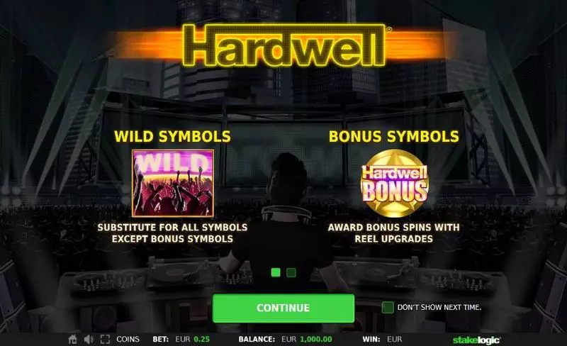 Info and Rules - Hardwell StakeLogic Slots Game