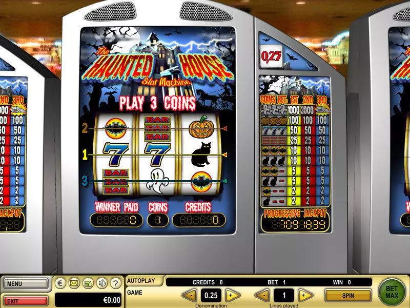 Main Screen Reels - Haunted House GTECH Slots Game