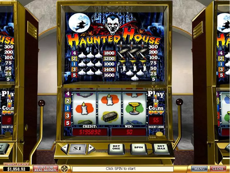 Main Screen Reels - Haunted House PlayTech Slots Game