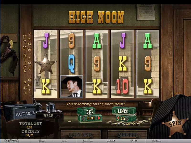 Main Screen Reels - High Noon bwin.party Slots Game
