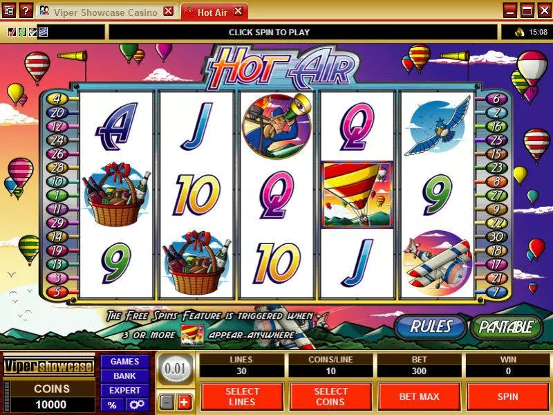 Main Screen Reels - Hot Air Microgaming Slots Game