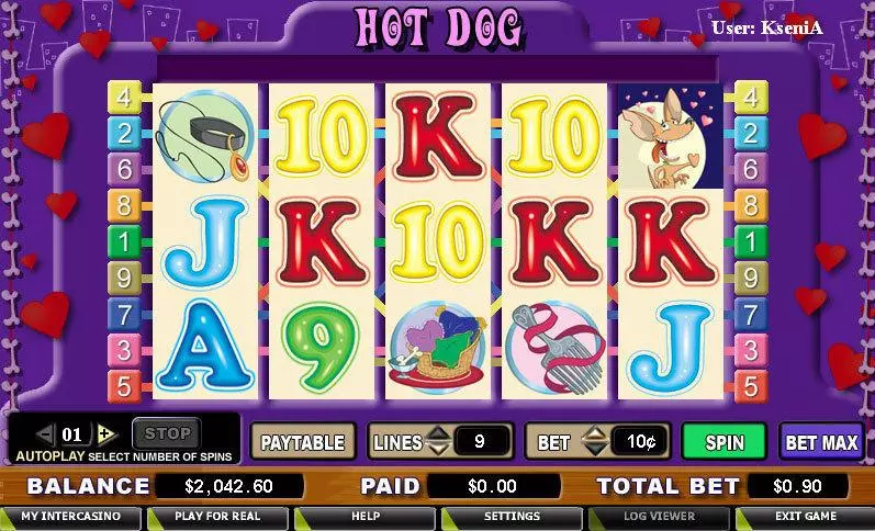 Main Screen Reels - Hot Dog CryptoLogic Slots Game