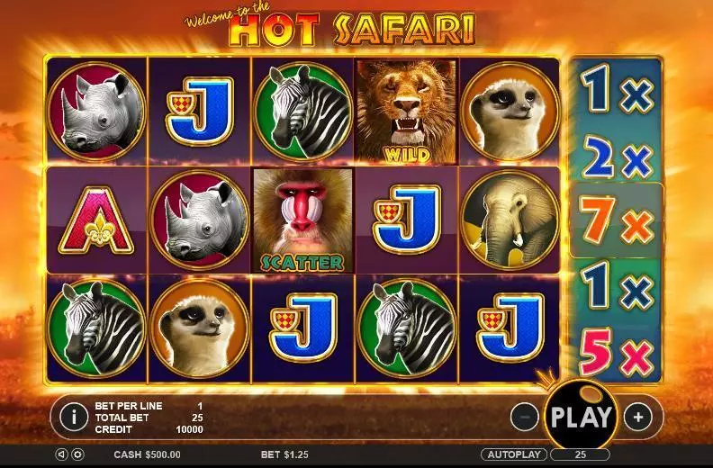 Introduction Screen - Hot Safari Topgame Slots Game