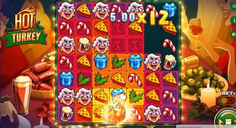 Main Screen Reels - Hot Turkey Thunderkick Slots Game