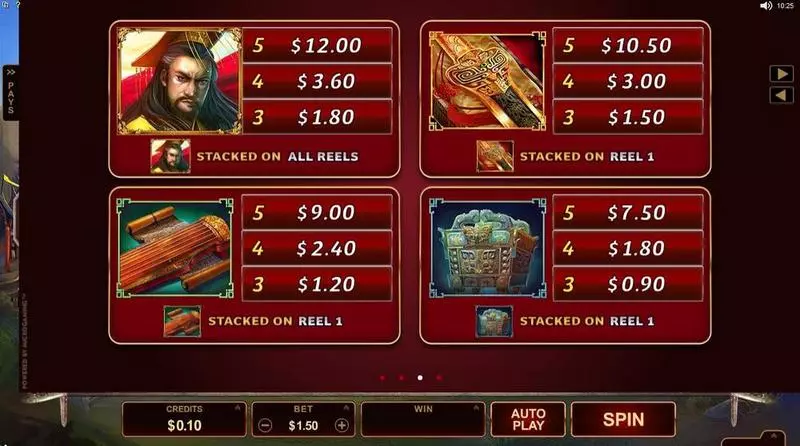 Info and Rules - Huangdi - The Yellow Emperor Microgaming Slots Game